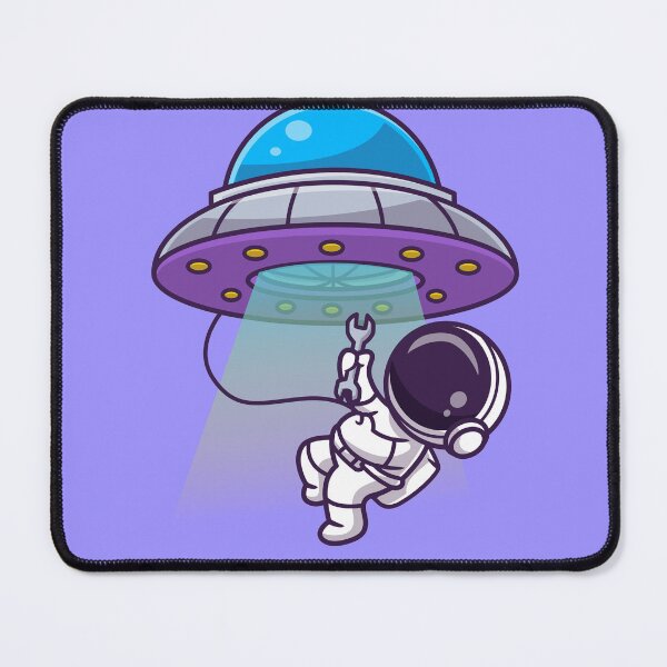 Item preview, Cosmic Repairs: Cute Astronaut Fixing UFO Cartoon Vector designed and sold by hjian8219.