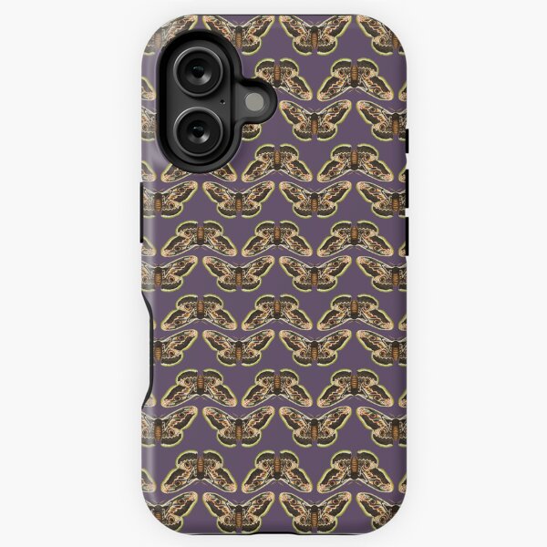 Vintage Great Peacock Moth in Aubergine | P74 iPhone Tough Case