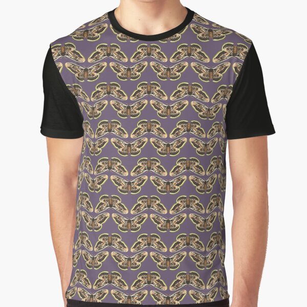 Vintage Great Peacock Moth in Aubergine | P74 Graphic T-Shirt