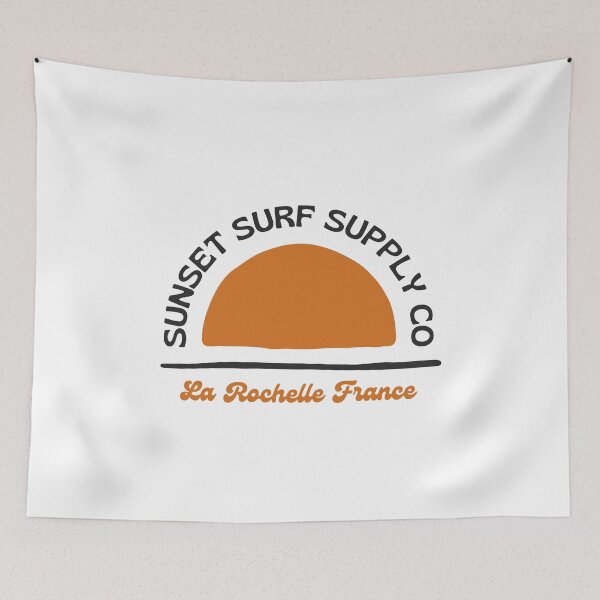 Item preview, La Rochelle Sunset Surf Retro design in white designed and sold by RetroDesignsNW.