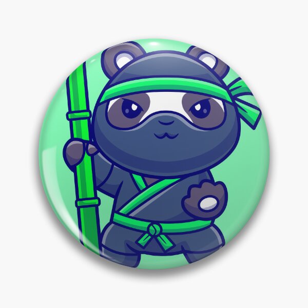 Item preview, Panda Ninja Festivities: Cute Panda with Bamboo Stick Cartoon Vector Icon" designed and sold by hjian8219.