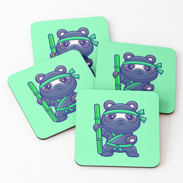Item preview, Panda Ninja Festivities: Cute Panda with Bamboo Stick Cartoon Vector Icon" designed and sold by hjian8219.