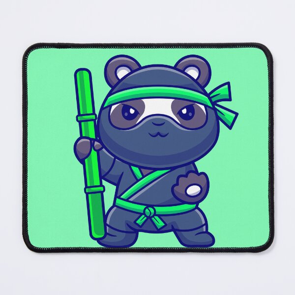 Item preview, Panda Ninja Festivities: Cute Panda with Bamboo Stick Cartoon Vector Icon" designed and sold by hjian8219.