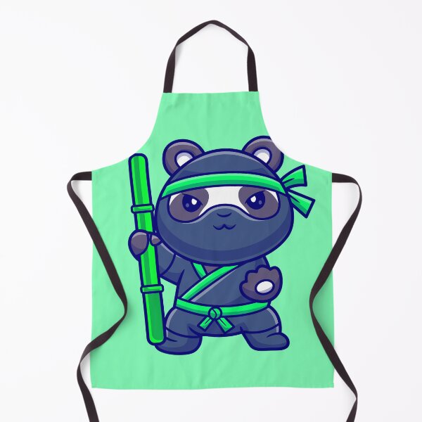 Item preview, Panda Ninja Festivities: Cute Panda with Bamboo Stick Cartoon Vector Icon" designed and sold by hjian8219.