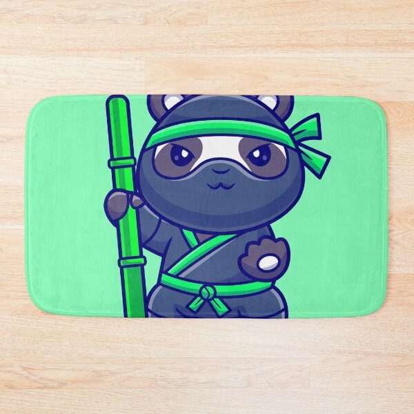 Item preview, Panda Ninja Festivities: Cute Panda with Bamboo Stick Cartoon Vector Icon" designed and sold by hjian8219.