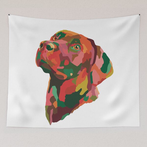 Item preview, Colourful Labrador Portrait designed and sold by Blue-Hive-Store.