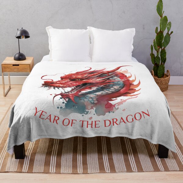 Item preview, Vibrant Red  and Orange Dragon -Year of the Dragon- chinese Zodiac Theme-White Background designed and sold by CosmicNook1.