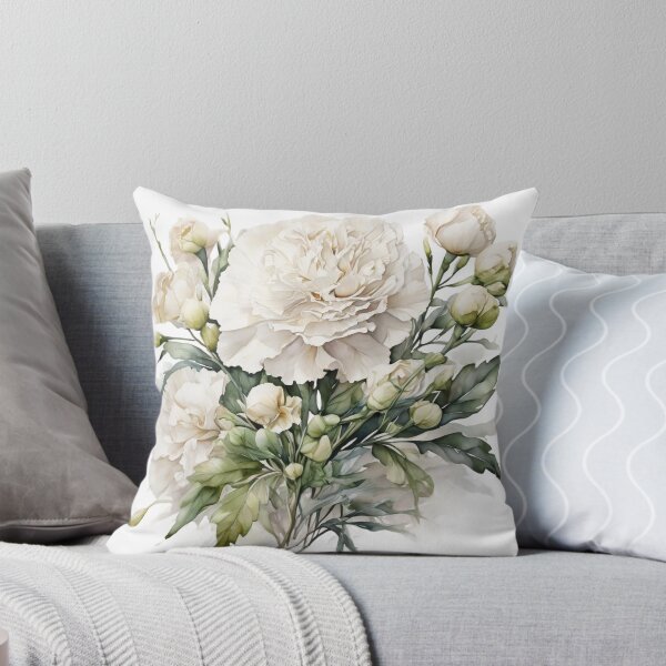 Item preview, White Carnation watercolor painting 11 designed and sold by I-HERE.