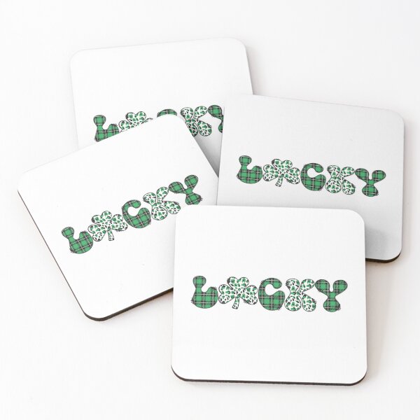Item preview, Lucky Green Clover Checkered Typography designed and sold by FrescoDesign.