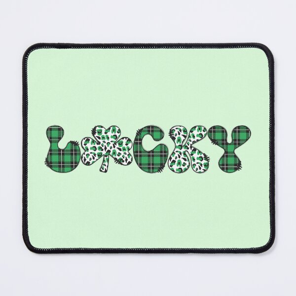 Item preview, Lucky Green Clover Checkered Typography designed and sold by FrescoDesign.
