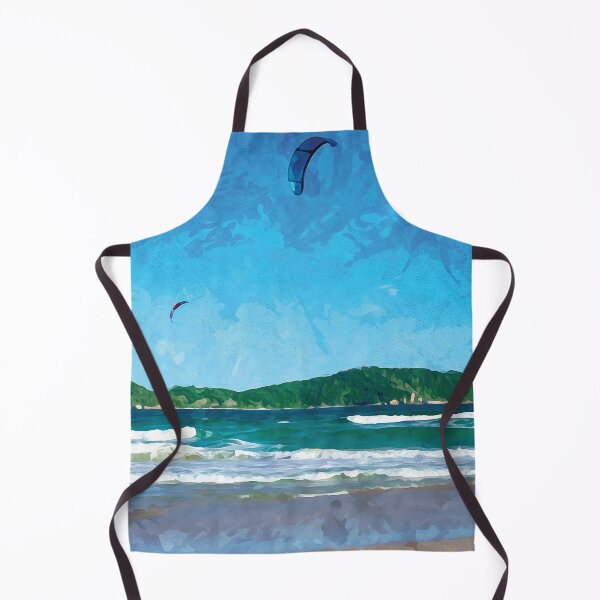 Item preview, Two kite surfers in front of a small island in watercolor designed and sold by Intermundium.