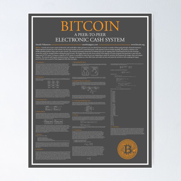Item preview, Bitcoin Whitepaper (Dark) designed and sold by CryptoraAvenue.