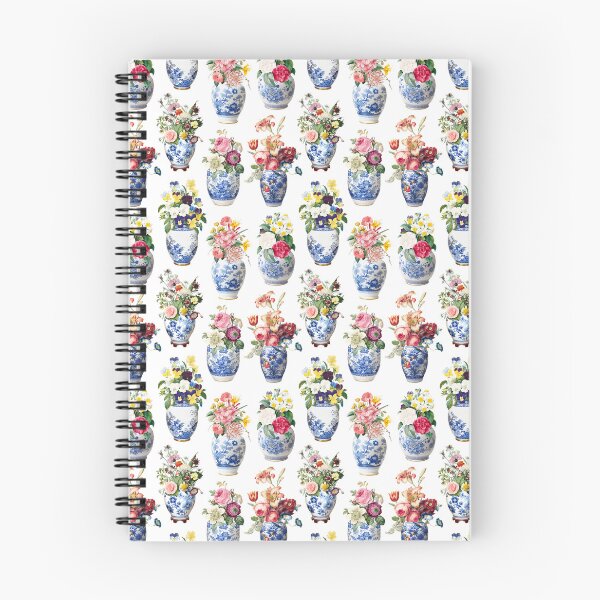 Item preview, Ginger jars and florals in white designed and sold by creativemonsoon.