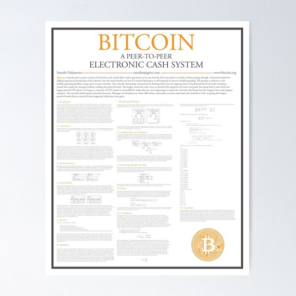 Item preview, Bitcoin Whitepaper (Light) designed and sold by CryptoraAvenue.