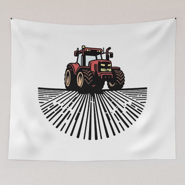 Item preview, Red tractor on the black field designed and sold by AdamMuranski.