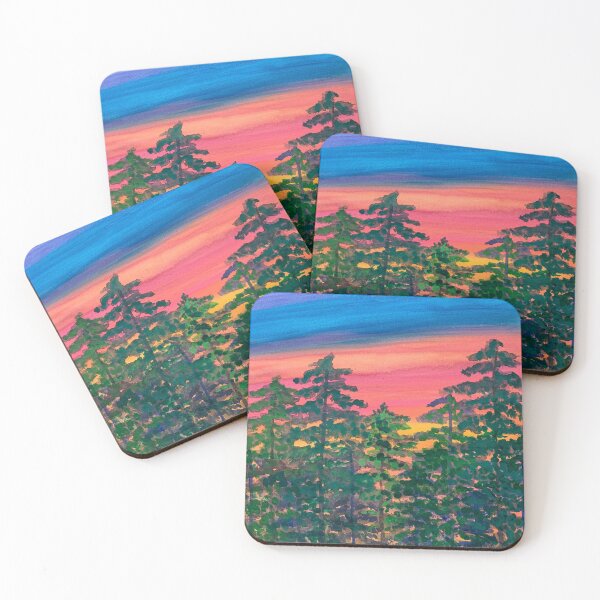 Item preview, Watercolor Trees at Sunset  designed and sold by LuvbuzzArt.