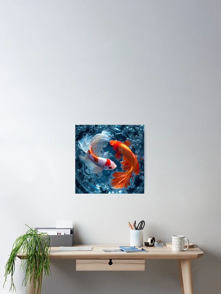 Thumbnail 2 of 3, Poster, Fighting Fish  designed and sold by RiawsShop.