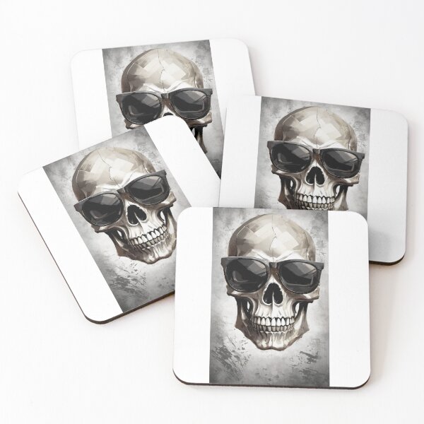 Item preview, skull with glasses designed and sold by TrendShopToday.