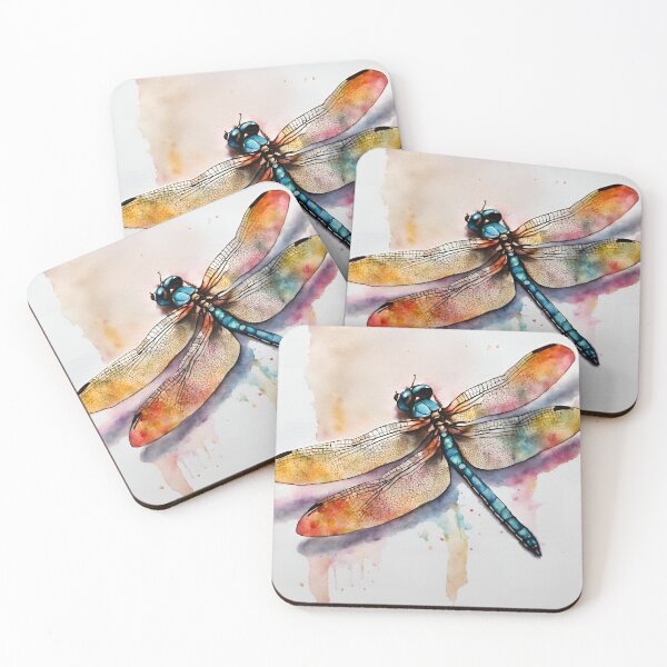 Item preview, Pretty colorful dragonfly in watercolor. designed and sold by kreativeadern.