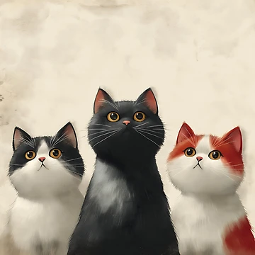 Artwork thumbnail, Three Cats  by RiawsShop