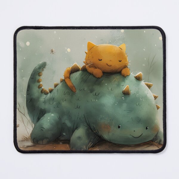 Item preview, Cartoon Sleep Dino with a cat designed and sold by RiawsShop.