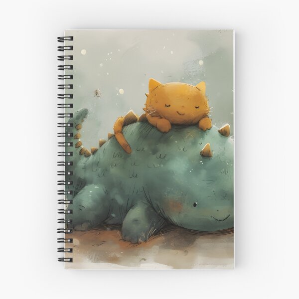 Item preview, Cartoon Sleep Dino with a cat  designed and sold by RiawsShop.