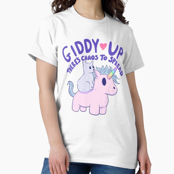 Item preview, Cute Cat Riding Unicorn - Giddy Up, There’s Chaos to Spread designed and sold by Jess.a.creates.