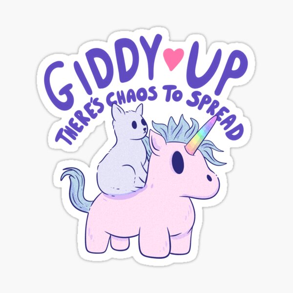 Cartoon Unicorn Sticker for Sale by Elle Hazlett