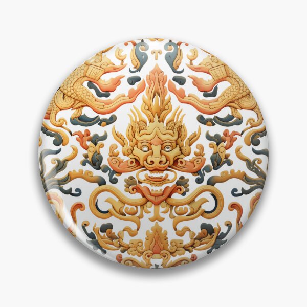 Item preview, Giant Thai pattern with Naga. designed and sold by LushRetroBloom.