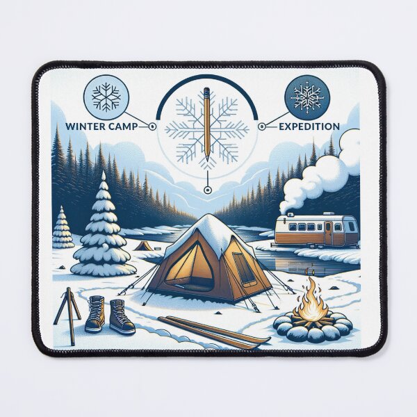 Item preview, Frosty Campsite Haven - Winter Bushcraft Expedition designed and sold by rootztoforest.