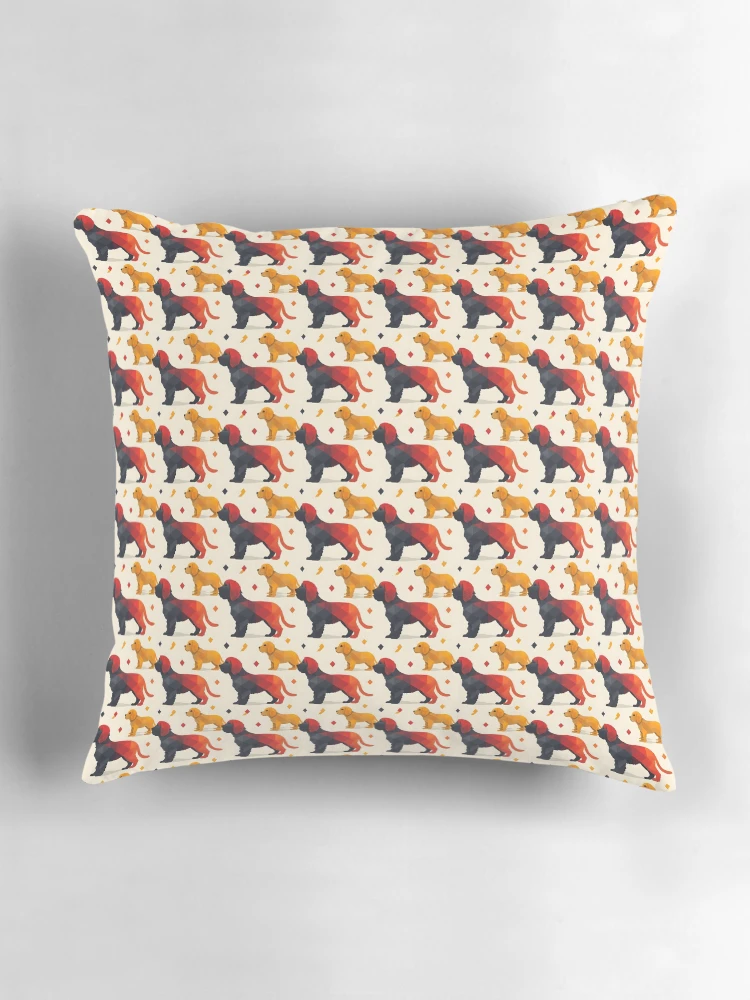 Thumbnail 3 of 4, Pillow, Dogs Pattern designed and sold by RiawsShop.