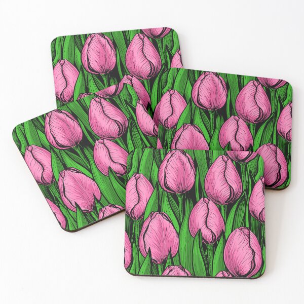 Item preview, Pink tulips with green leaves designed and sold by Katerina Mitkova Kirilova.