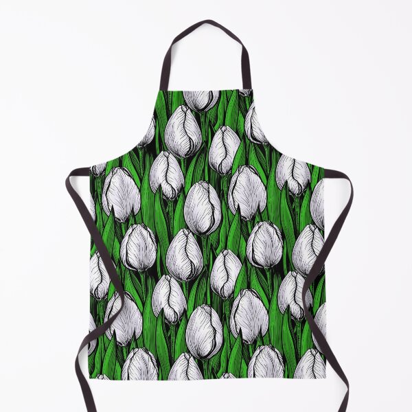 Item preview, White tulips with green leaves designed and sold by Katerina Mitkova Kirilova.