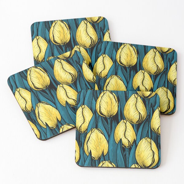 Item preview, Yellow tulips with blue leaves designed and sold by Katerina Mitkova Kirilova.
