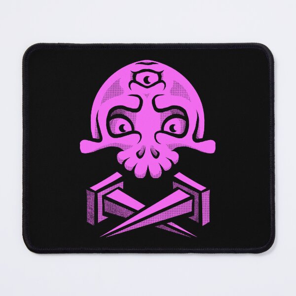 Item preview, Three eyed pink skull with crossed nails designed and sold by deanlevron.
