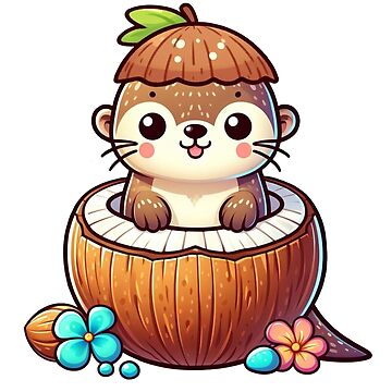 Vorschaubild zum Design Otter-Kokosnuss-niedliche Kunst von Delidream