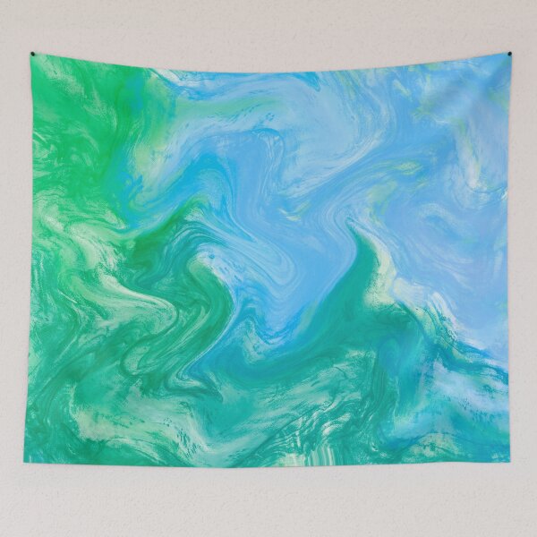 Item preview, Blue, Green, Aqua Tones, Sea Toned Marble Pattern Design designed and sold by theprintedclub.