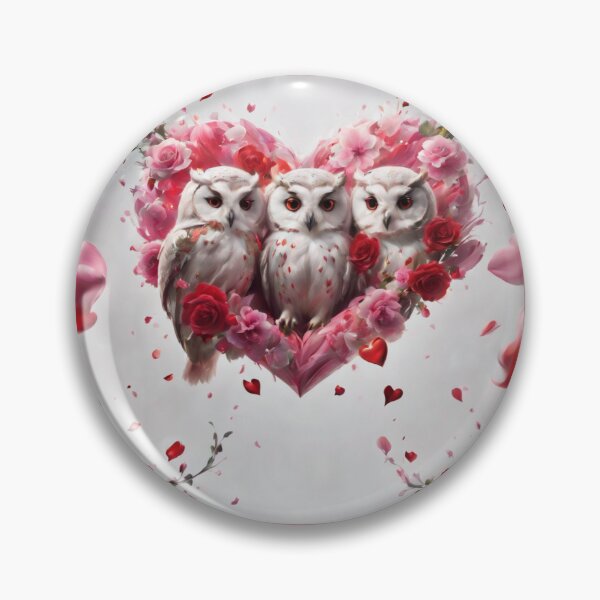 Item preview, Family Owls In Flowers Heart WithTrue Love designed and sold by BotunPeony.