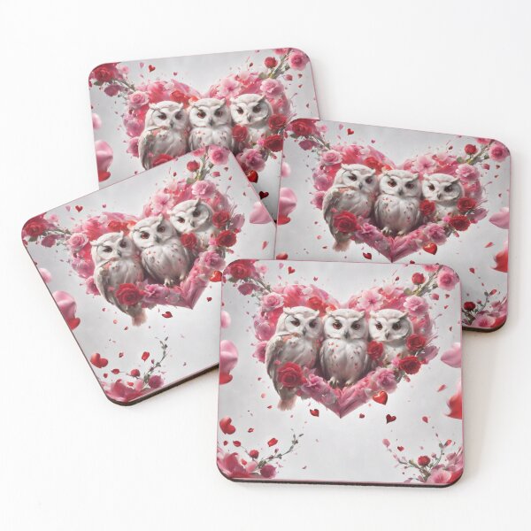 Item preview, Family Owls In Flowers Heart WithTrue Love designed and sold by BotunPeony.