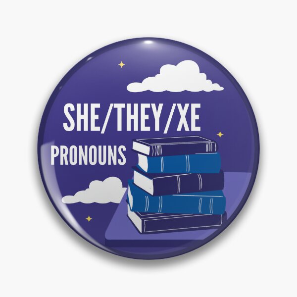 Item preview, She/They/Xe Pronouns | Books Aesthetic LGBTQ | She They Xe Pronoun designed and sold by Furia LGBTQ+ Accessories.