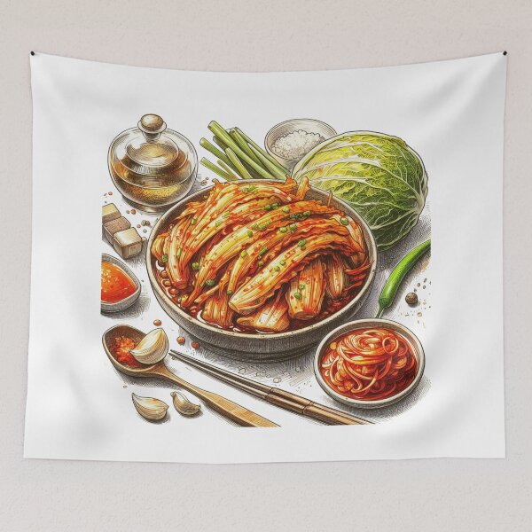 Item preview, "Delicious and beautifully seasoned Napa cabbage kimchi, a specialty of Korea." designed and sold by PaintMeWorld.