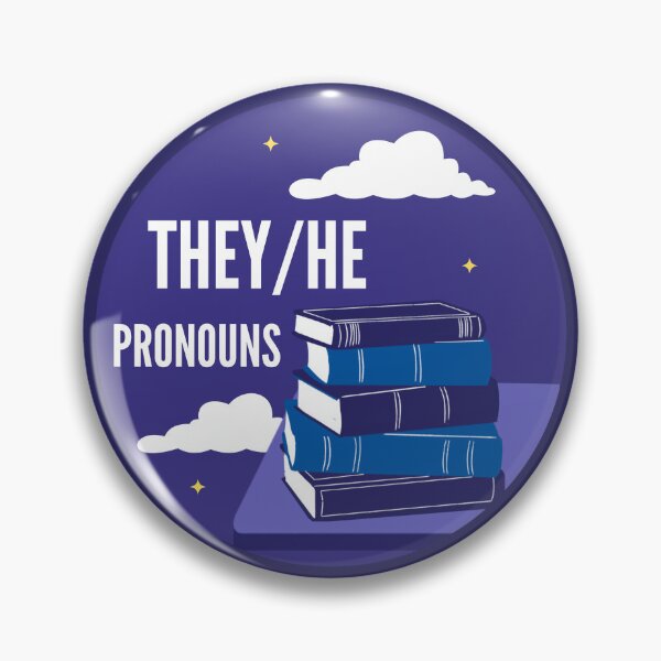 Item preview, They/He Pronouns | Books Aesthetic LGBTQ | They He Pronoun designed and sold by Furia LGBTQ+ Accessories.