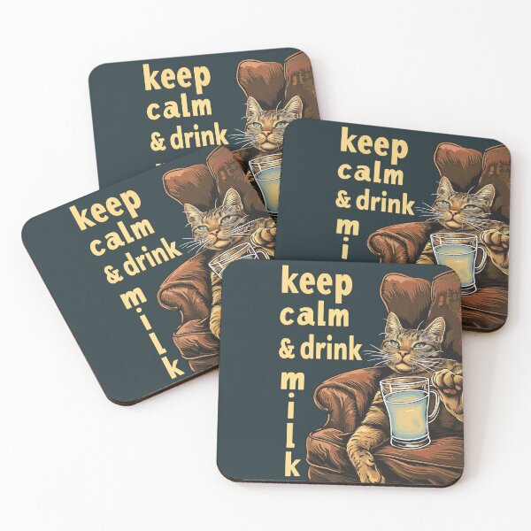 Item preview, Keep Calm And Drink Milk Funny Cat Meme designed and sold by PrintShangri-La.
