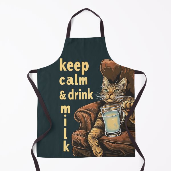 Item preview, Keep Calm And Drink Milk Funny Cat Meme designed and sold by PrintShangri-La.