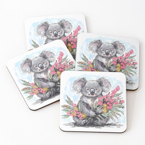 Item preview, Koala with Australian Natives Bouquet designed and sold by TraceyMackieArt.