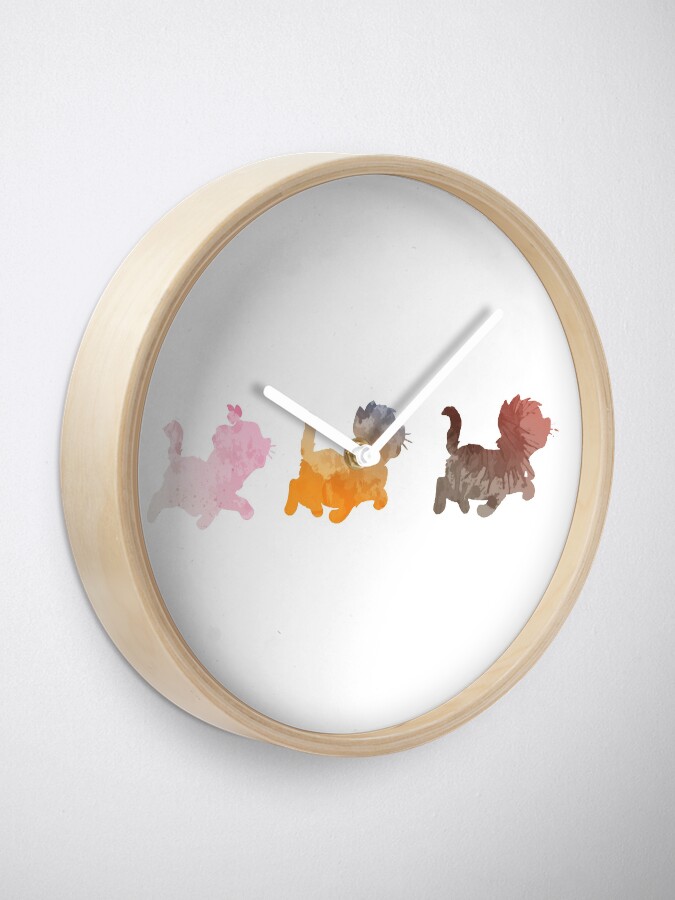 Alternate view of Kittens Inspired Silhouette Clock
