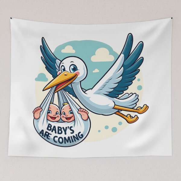Item preview, Stork's Smiling Delivery designed and sold by AI-Only Creations.
