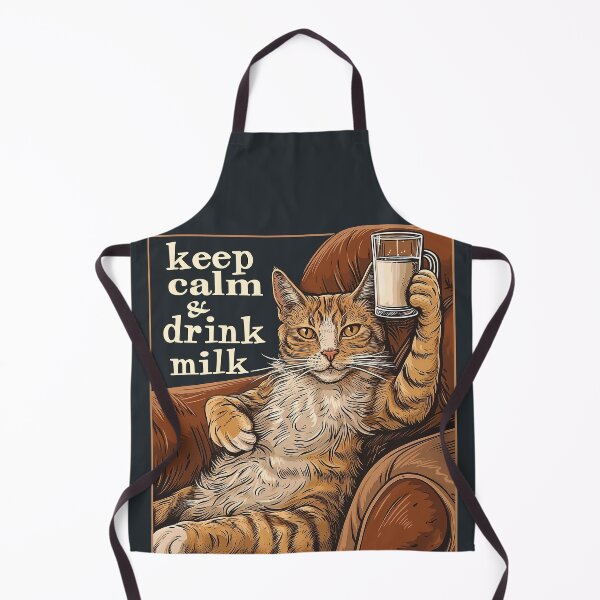 Item preview, Keep Calm And Drink Milk Funny Cat Meme designed and sold by PrintShangri-La.