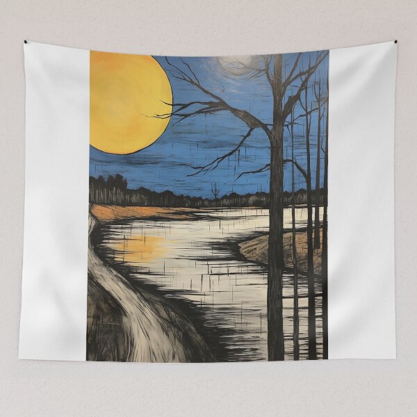 Item preview, Amun river colorful travel vintage graphics designed and sold by wonderfulpark.