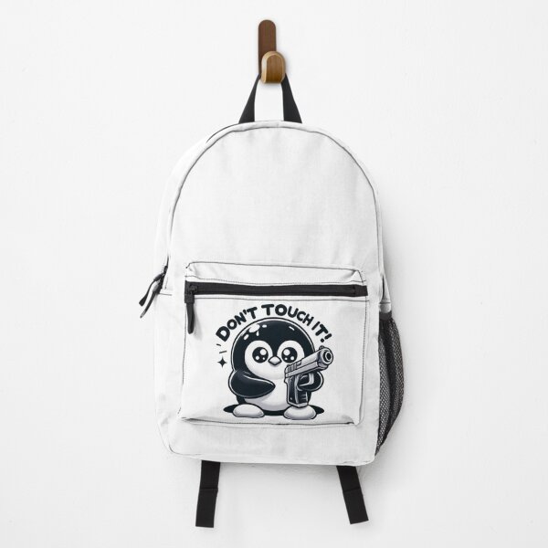 Item preview, Cartoon penguin with a handgun and a warning message - Don´t touch it! designed and sold by Sovi14.